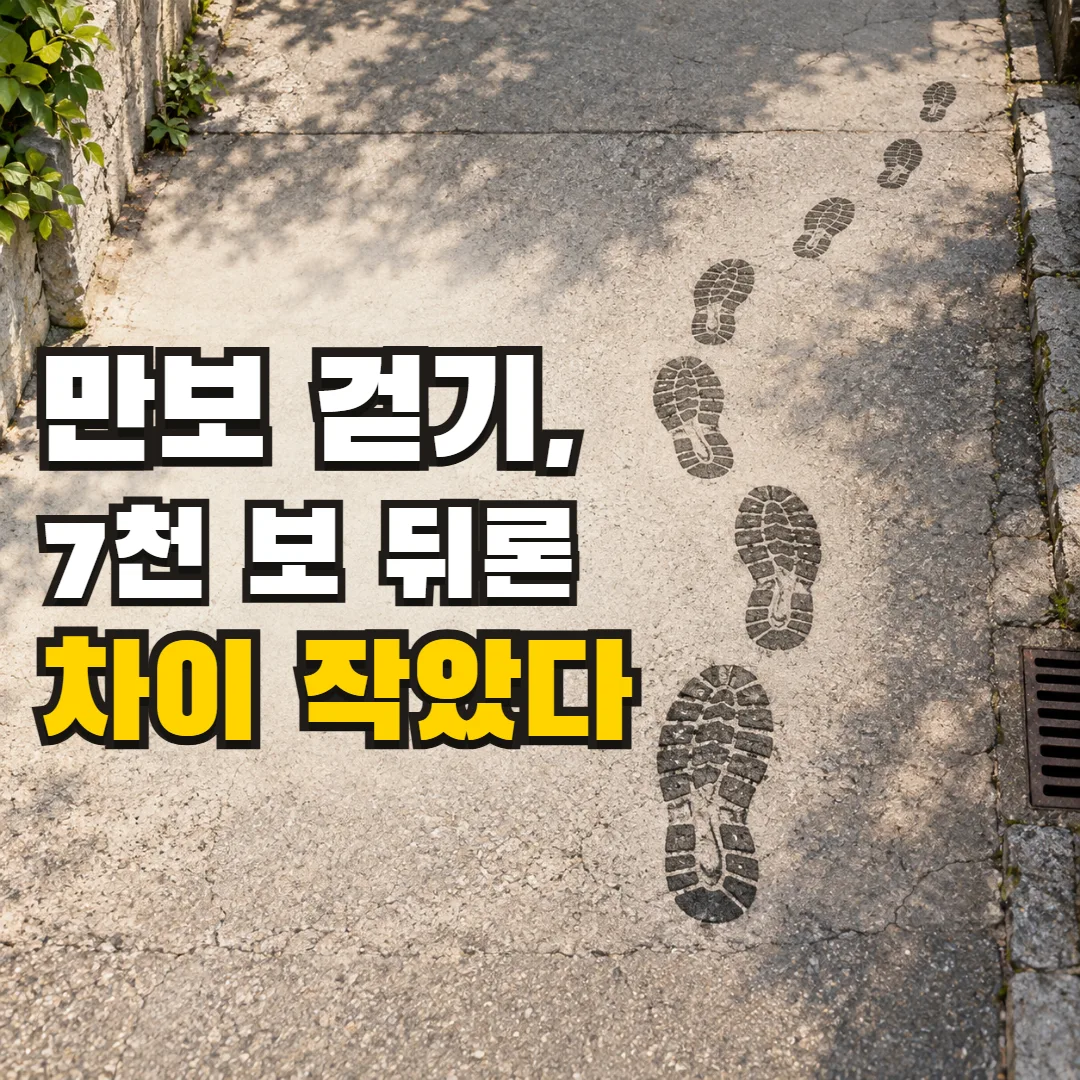 만보 걷기, 7천 보 뒤론 차이 작았다 — 처음엔 크게 올라가다 끝에서 완만해지는 발자국 길